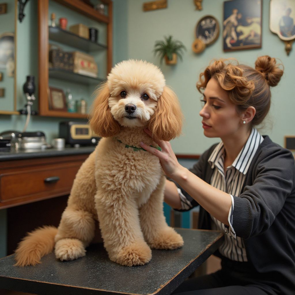 Professional pet grooming session